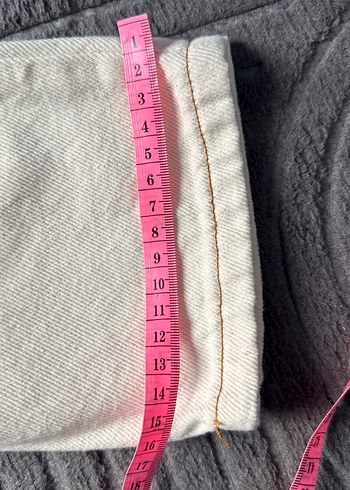 Mom kesim Bej Kadın Kot Pantolon - Görsel 6