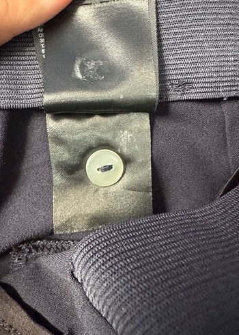 H&M Kadın Lacivert Beli Lastikli Kumaş Pantolon - Görsel 6