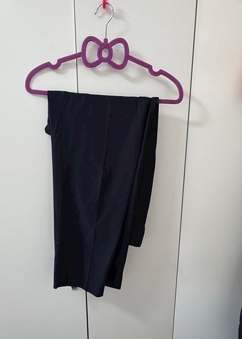 H&M Kadın Lacivert Beli Lastikli Kumaş Pantolon - Görsel 3