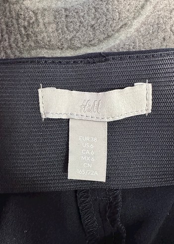 H&M Kadın Lacivert Beli Lastikli Kumaş Pantolon - Görsel 8