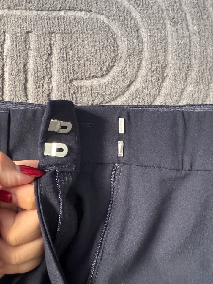 H&M Kadın Lacivert Beli Lastikli Kumaş Pantolon - Görsel 5