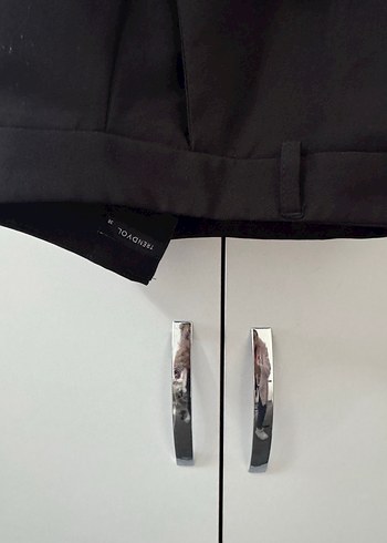 Kadın siyah  kumaş Pantolon - Görsel 3