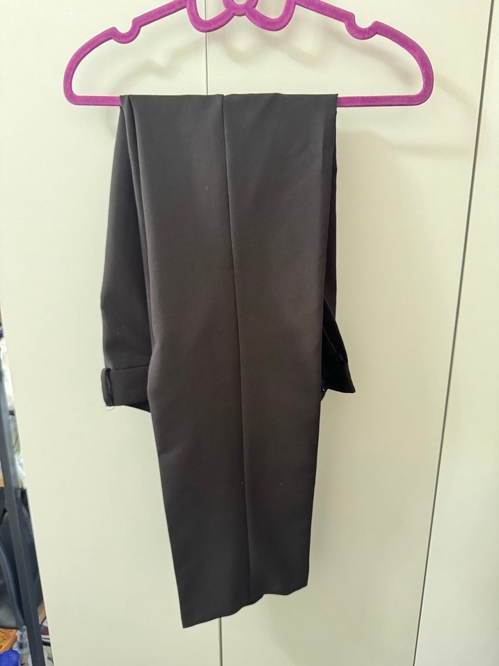 Kadın siyah  kumaş Pantolon - Görsel 2