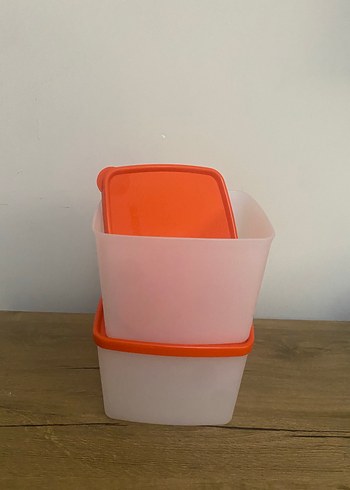 Beden beyaz Renk Beyaz Plastik Saklama Kabı Turuncu Kapaklı