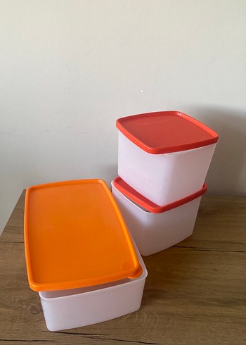 Beden turuncu Renk Tupperware Beyaz Saklama Kapları Seti