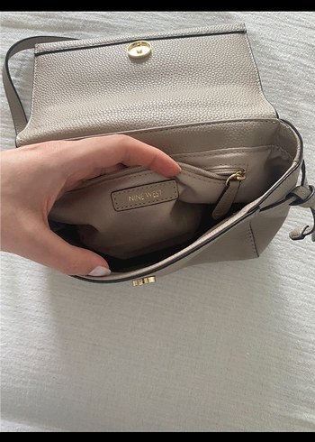 Nine West Bej Deri Zincir Askılı Kadın Çapraz Çanta