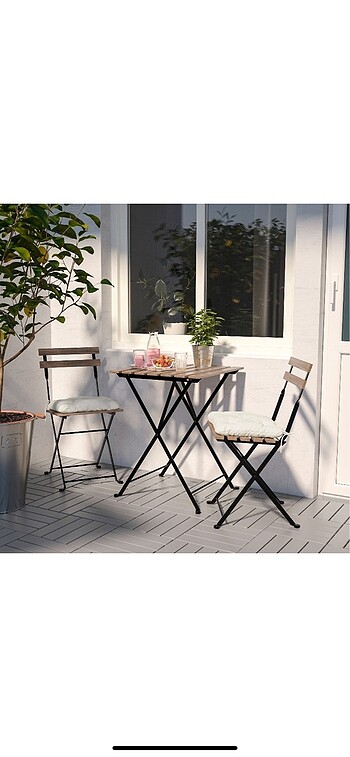  Beden kahverengi Renk IKEA TARNÖ Bahçe Masa ve Sandalyesi