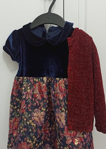 LC Waikiki Bordo Örgü Hırkalı Bohem Desenli LCW Elbise
