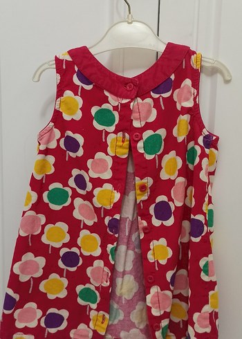 LC Waikiki Renkli Çiçek Desenli Kolsuz kadife Kız Elbisesi