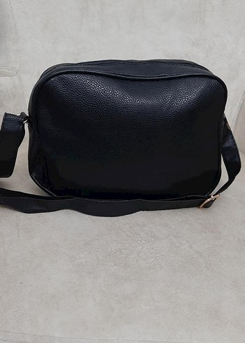 Deri Siyah Fermuarlı Kadın Çanta - Görsel 3