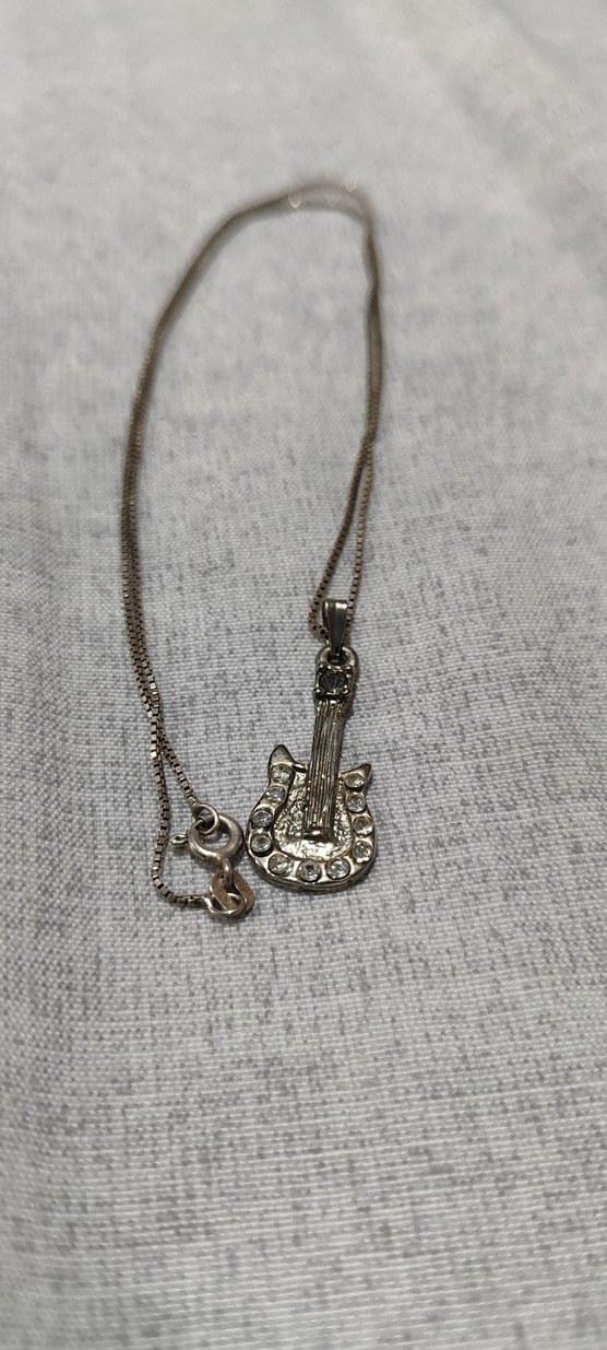 Gümüş Gitar Objeli Kolye - Görsel 4
