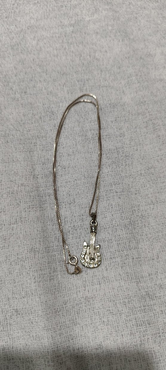 Gümüş Gitar Objeli Kolye - Görsel 2