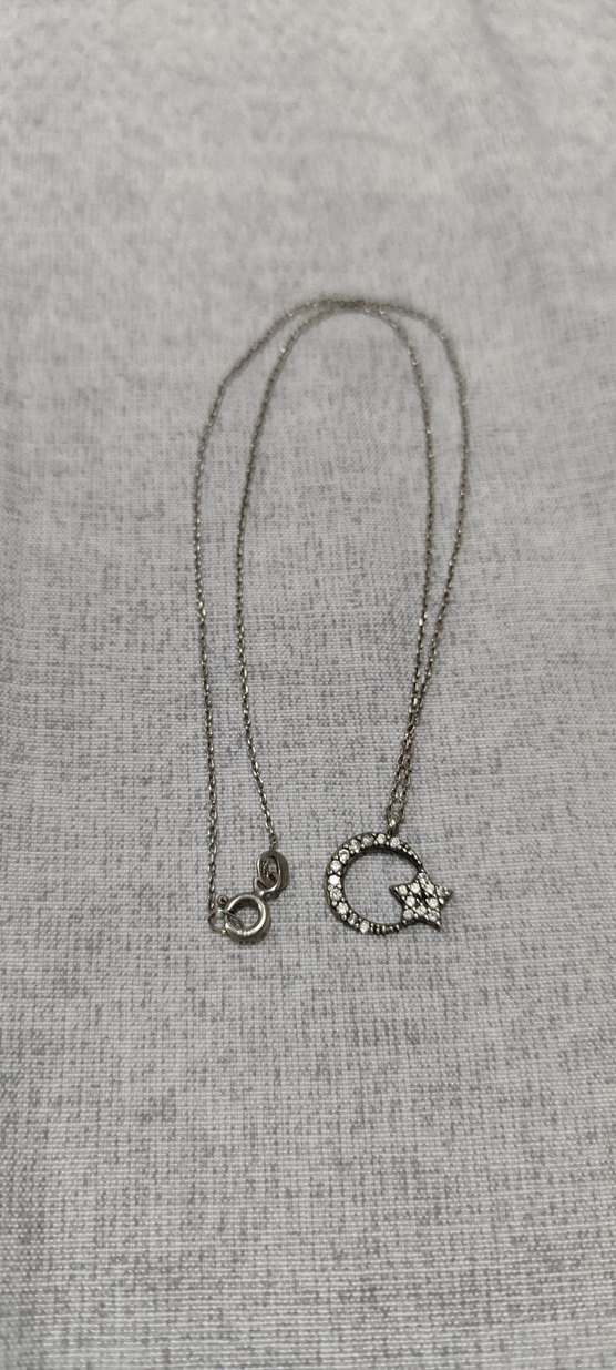 Gümüş Ay-yıldızlı Kolye - Görsel 3