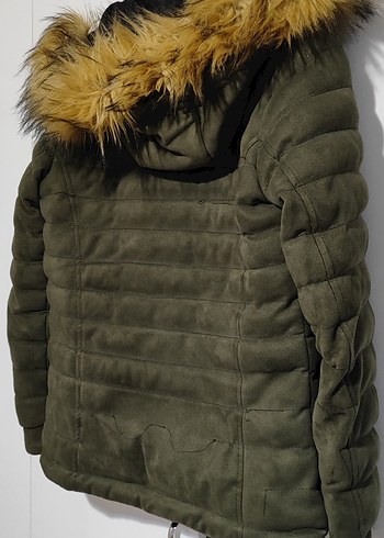 Kürklü Koyu Kahverengi Kadın Kışlık Mont - Görsel 6