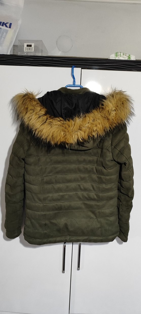 Kürklü Koyu Kahverengi Kadın Kışlık Mont - Görsel 3