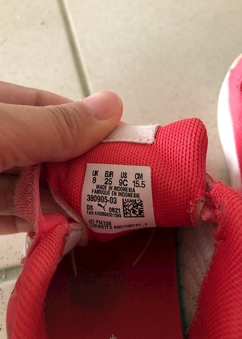 25 Beden pembe Renk Kız Çocuk Kırmızı Cırt Cırtlı Spor Ayakkabı