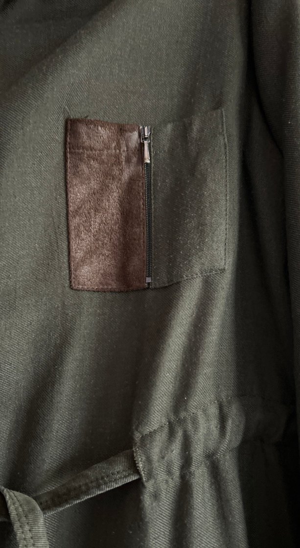 Kemerli Kadın Haki Süet Tunik - Görsel 2