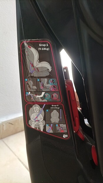9- 18 kg Beden kırmızı Renk Kraft araba koltuğu 