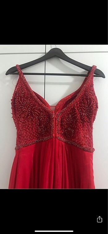 36 Beden kırmızı Renk Kına elbisesi