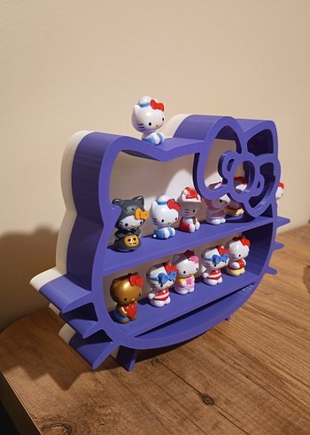 Beden mor Renk Hello Kitty Tasarımlı dekoratif raf