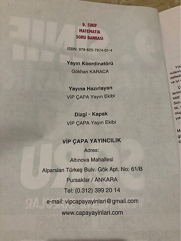  Beden Çapa yayınları 9.sınıf matematik