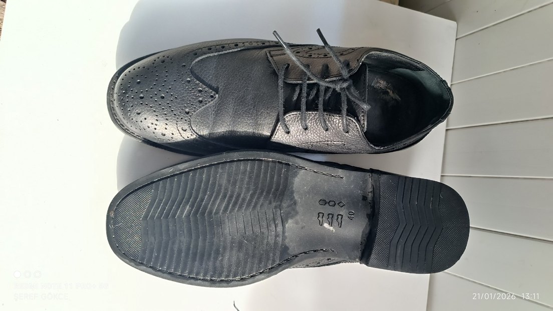 Klasik Siyah Deri Erkek Ayakkabı - Görsel 3