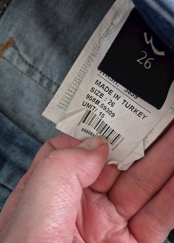 26 Beden Ltb Fermuarlı Mavi Kadın Denim Pantolon