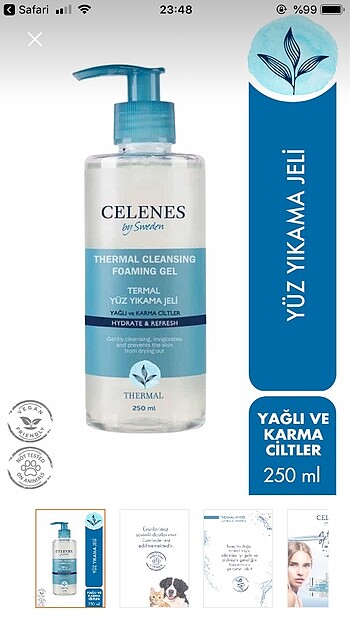 Celenes Su bazlı Yüz Yıkama Jeli