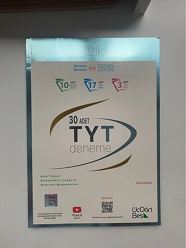 ucdortbes yayinlari tyt fizik 30 adet deneme