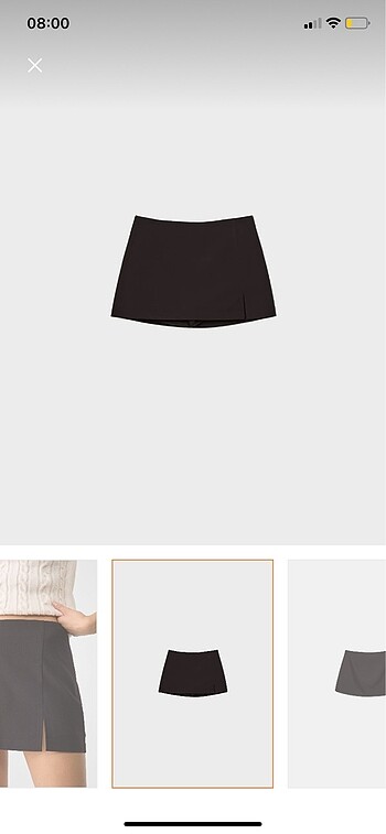 xs Beden siyah Renk Stradivarius içi şortlu etek siyah