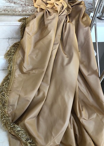 Parlak Bej Düz Konvansiyonel Perde - Görsel 2