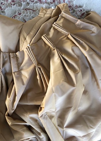 Parlak Bej Düz Konvansiyonel Perde - Görsel 5