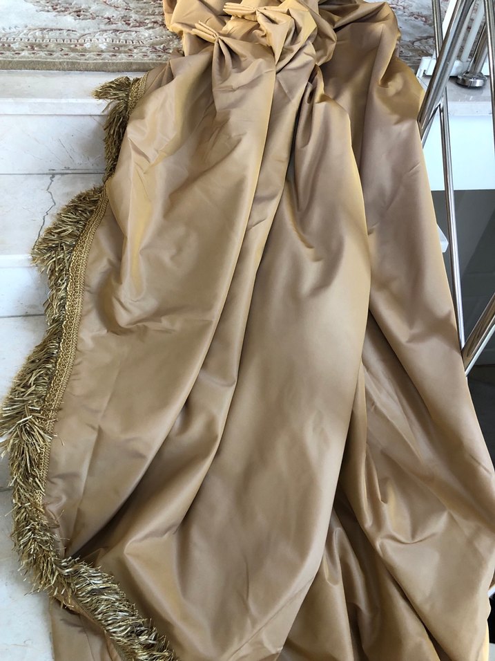 Parlak Bej Düz Konvansiyonel Perde - Görsel 2