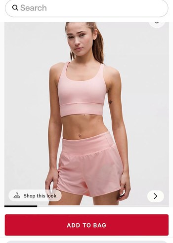Lululemon Pembe V Yaka Strappy Spor Sütyeni - Görsel 2