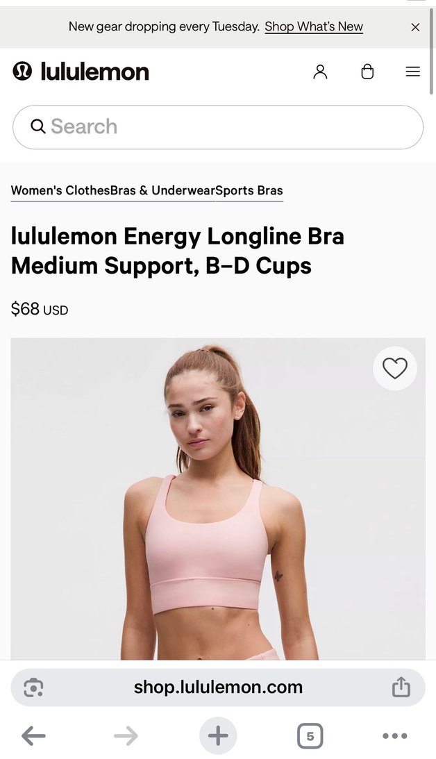 Lululemon Pembe V Yaka Strappy Spor Sütyeni - Görsel 3