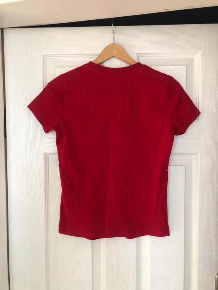 Kadın Kırmızı Kısa Kollu Baskılı Tişört - Görsel 5