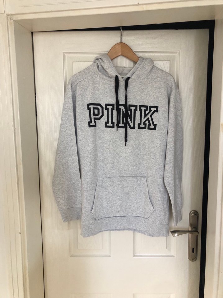 Gri Kapüşonlu Oversize Sweatshirt - Görsel 2