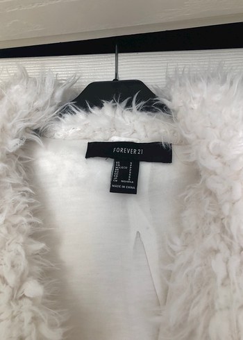 Kadın Beyaz Midi Boy Tüylü Mont - Görsel 5