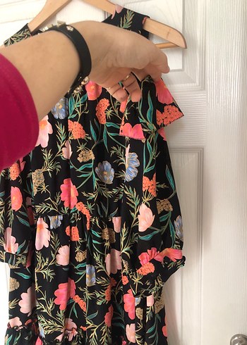 Çiçek Desenli Mini Bohem Elbise - Görsel 4