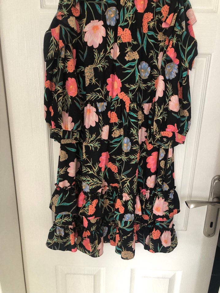 Çiçek Desenli Mini Bohem Elbise - Görsel 5