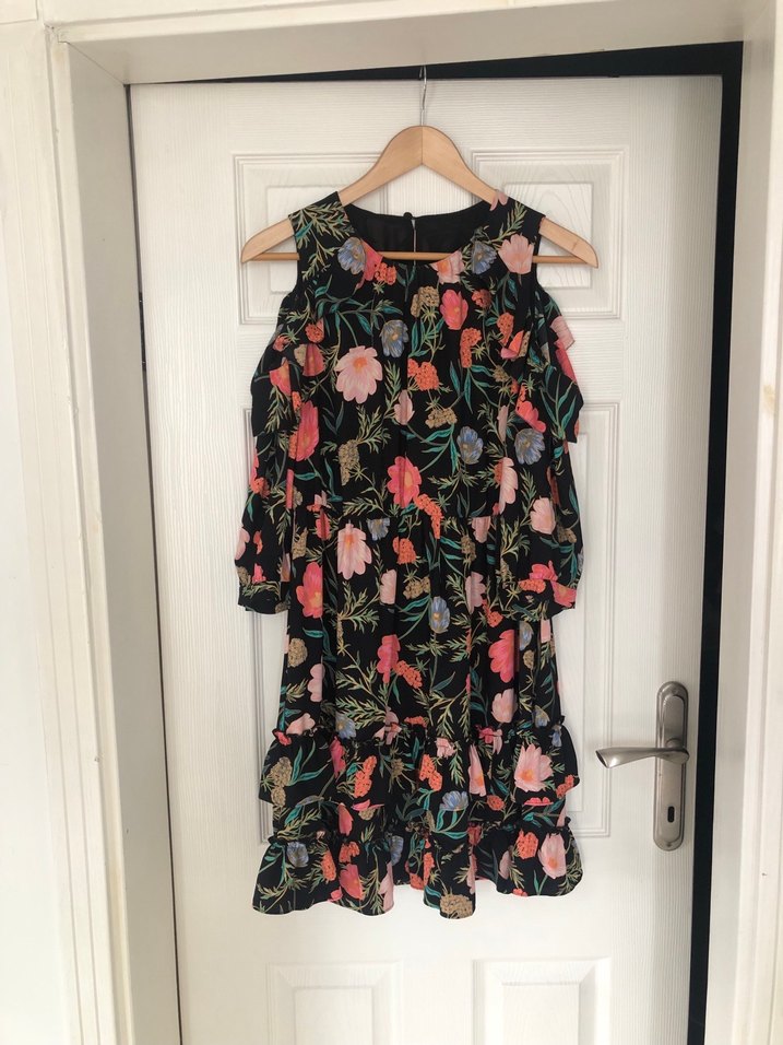 Çiçek Desenli Mini Bohem Elbise - Görsel 2