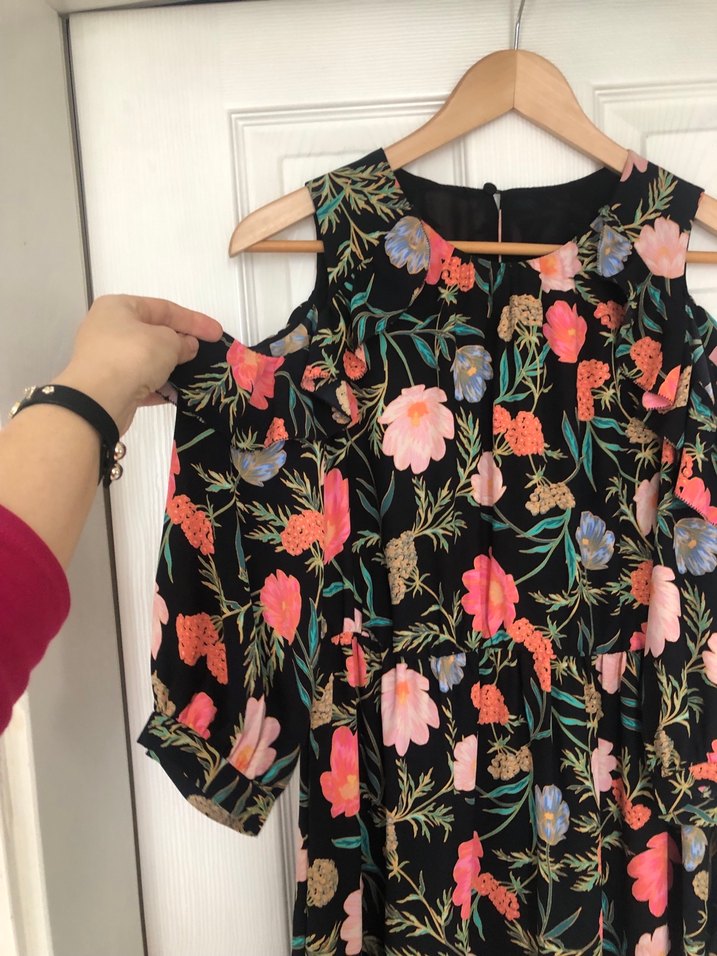 Çiçek Desenli Mini Bohem Elbise - Görsel 3