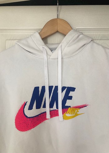 Nike Beyaz Rahat Kesim Sweatshirt - Görsel 3