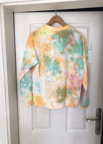 Kadın Çok Renkli Batik Desenli Salaş Sweatshirt - Görsel 5