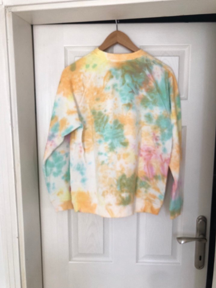 Kadın Çok Renkli Batik Desenli Salaş Sweatshirt - Görsel 5