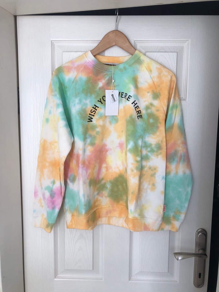 Kadın Çok Renkli Batik Desenli Salaş Sweatshirt - Görsel 2