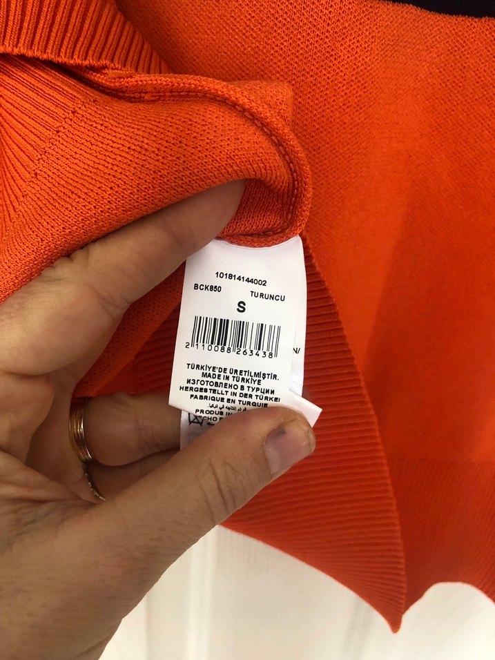 Renkli Desenli Triko Kadın Kazak - Görsel 5