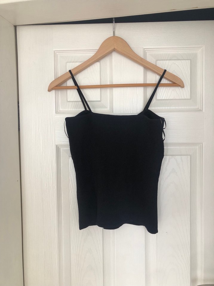 Kadın Siyah V Yaka Örme Büstiyer - Görsel 5