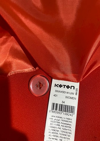 Koton Mercan Kadın Düğmeli Blazer Ceket