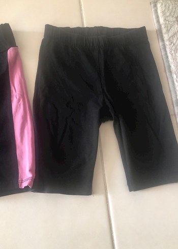 Kız Çocuk Dar Kesim Siyah-Pembe Şort - Görsel 2